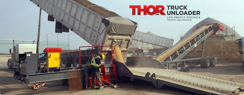 THOR TRUCK UNLOADER™ Low-profile portable truck unloader